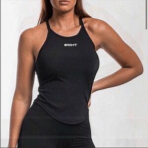 Echt Black Athletic Tank Top Racerback Workout Gym Fitness Women